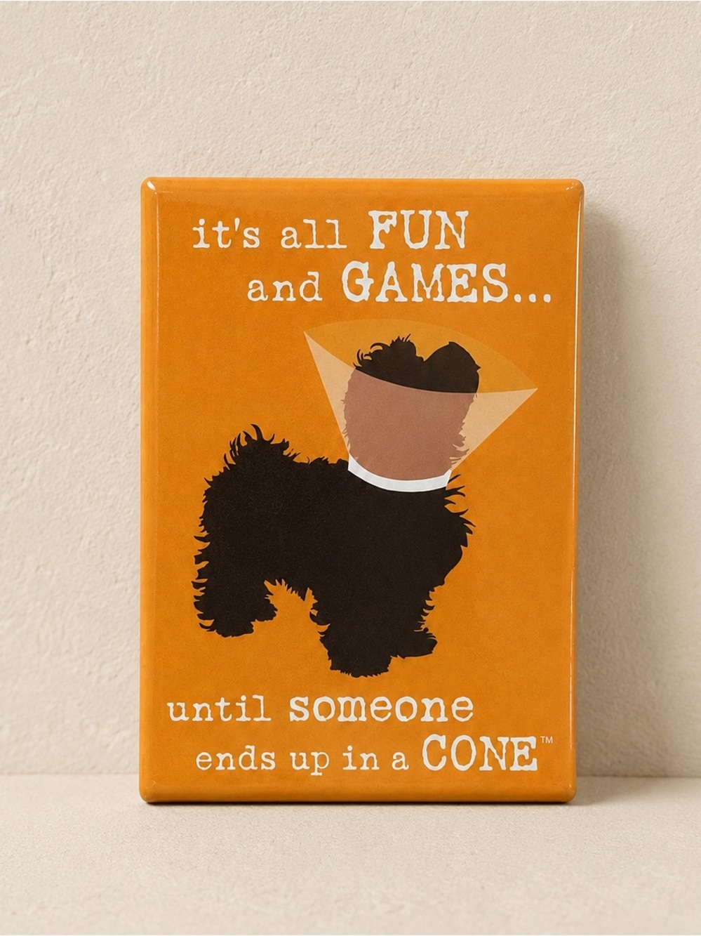 DOG is GOOD Funny Dog Cone Refrigerator Magnet Vet Gift Orange